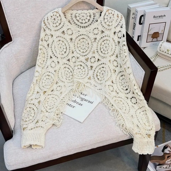 Sweaters - Fringed Batwing Sweater